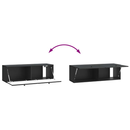 Mobile Porta TV da Muro Montaggio a parete Nero 98 x 31 x 30 cm | homemem39