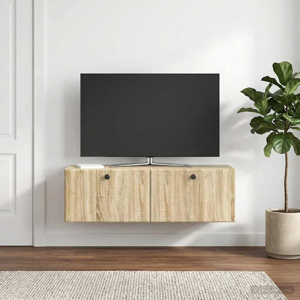 Mobile Porta TV da Muro 98 x 31 x 30 cm Rovere Sonoma