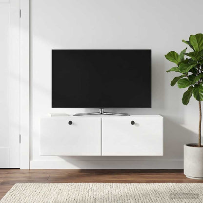 Mobile Porta TV da Muro 98 x 31 x 30 cm Bianco Lucido