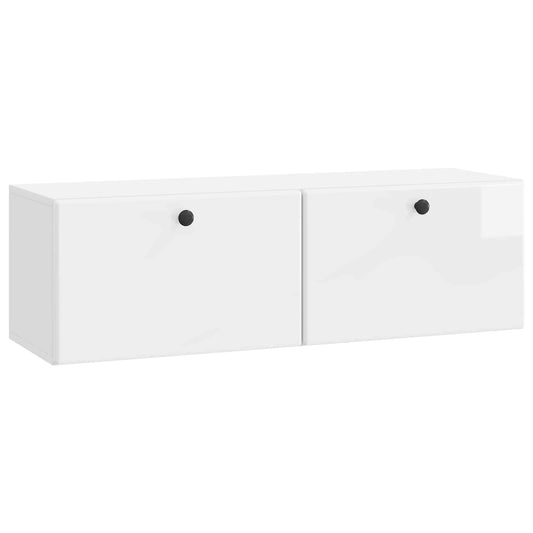 Mobile Porta TV da Muro 98 x 31 x 30 cm Bianco Lucido