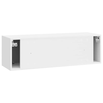 Mobile Porta TV da Muro Bianco Lucido 98 x 31 x 30 cm | homemem39