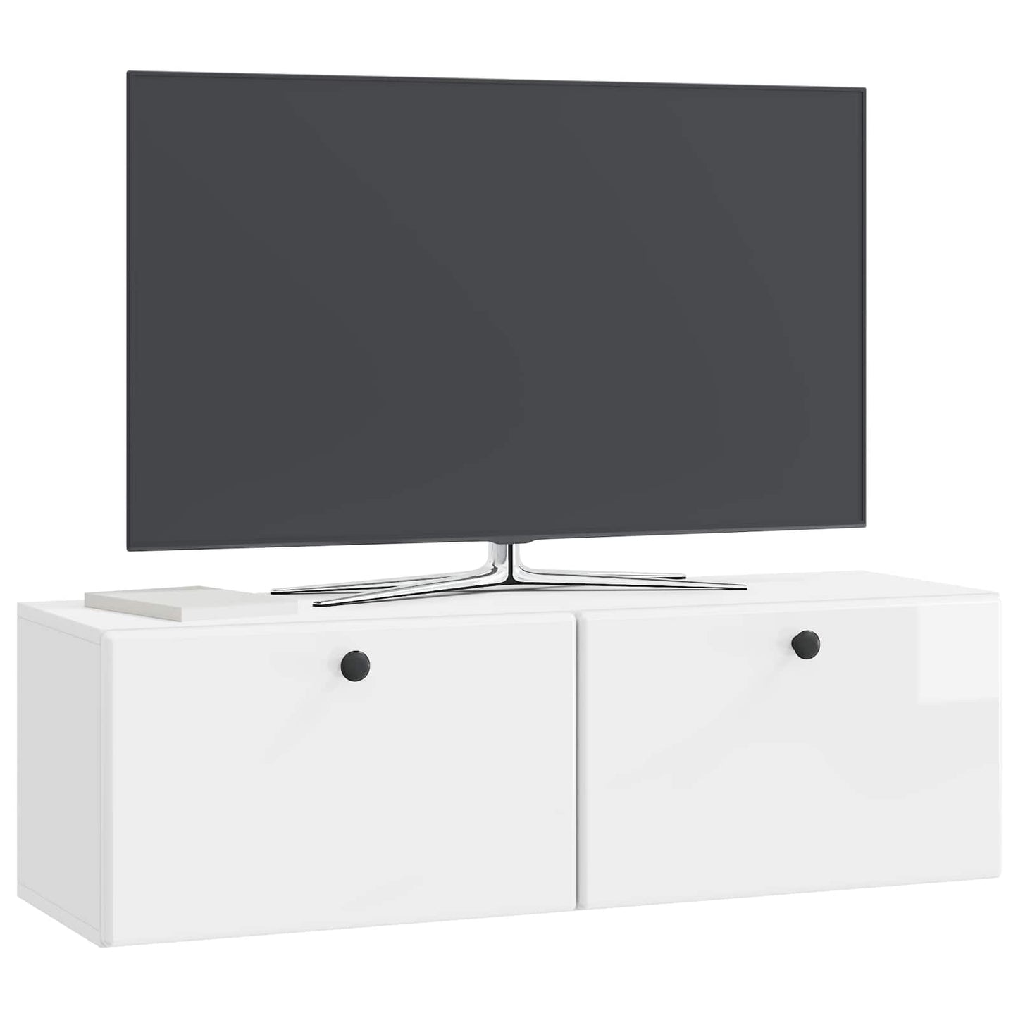 Mobile Porta TV da Muro Bianco Lucido 98 x 31 x 30 cm | homemem39