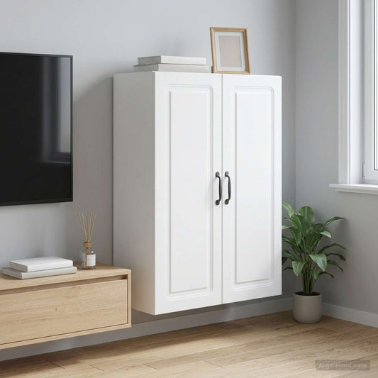 Mobiletto a muro 66 x 34,5 x 90 cm Legno ingegnerizzato Bianco | homemem39