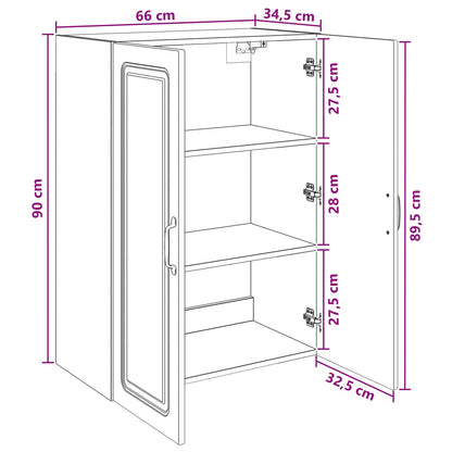 Mobiletto a muro Bianco 66 x 34,5 x 90 cm Legno ingegnerizzato | homemem39