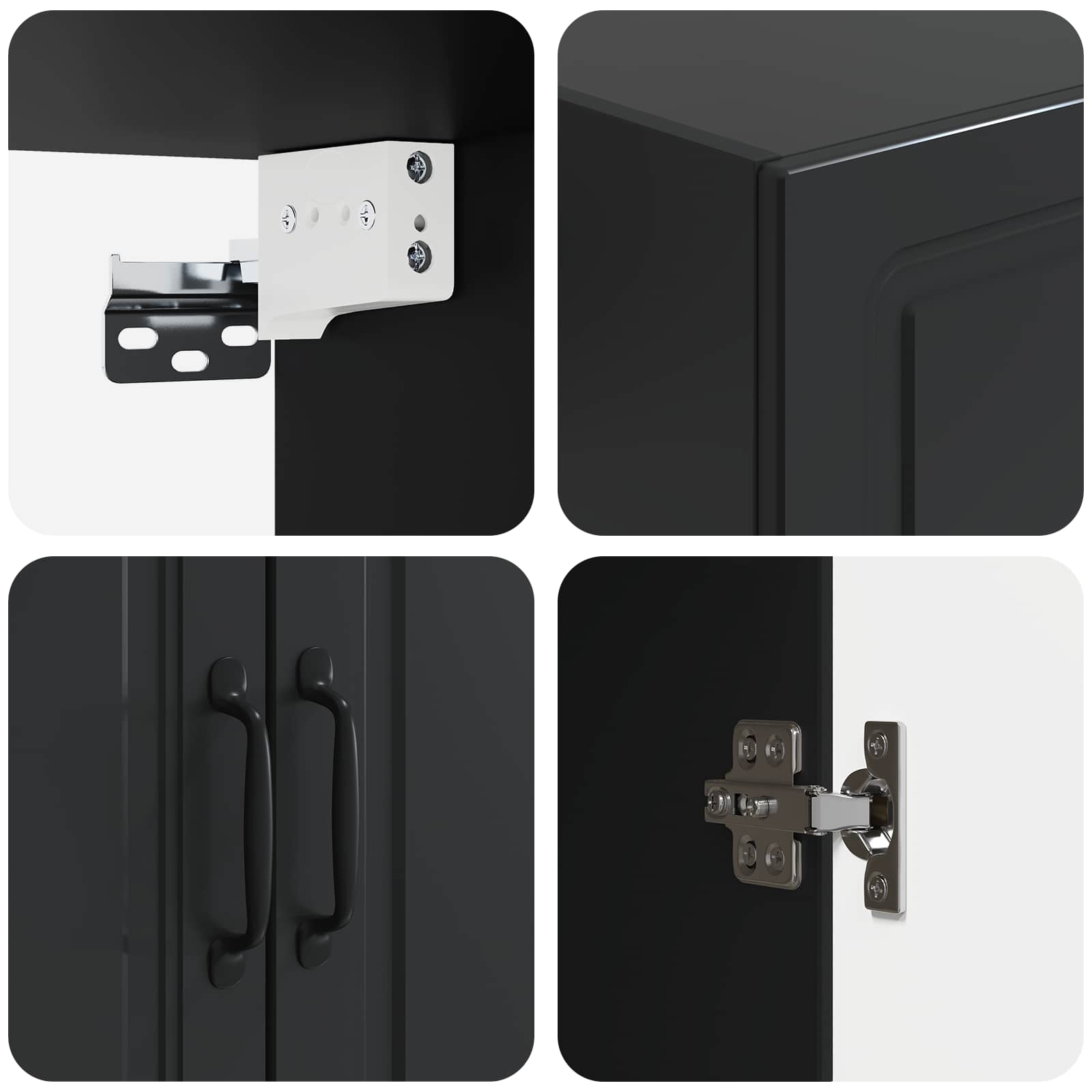 Mobiletto a muro Nero 66 x 34,5 x 90 cm Legno ingegnerizzato | homemem39