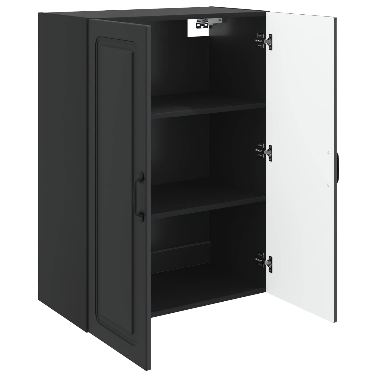 Mobiletto a muro Nero 66 x 34,5 x 90 cm Legno ingegnerizzato | homemem39