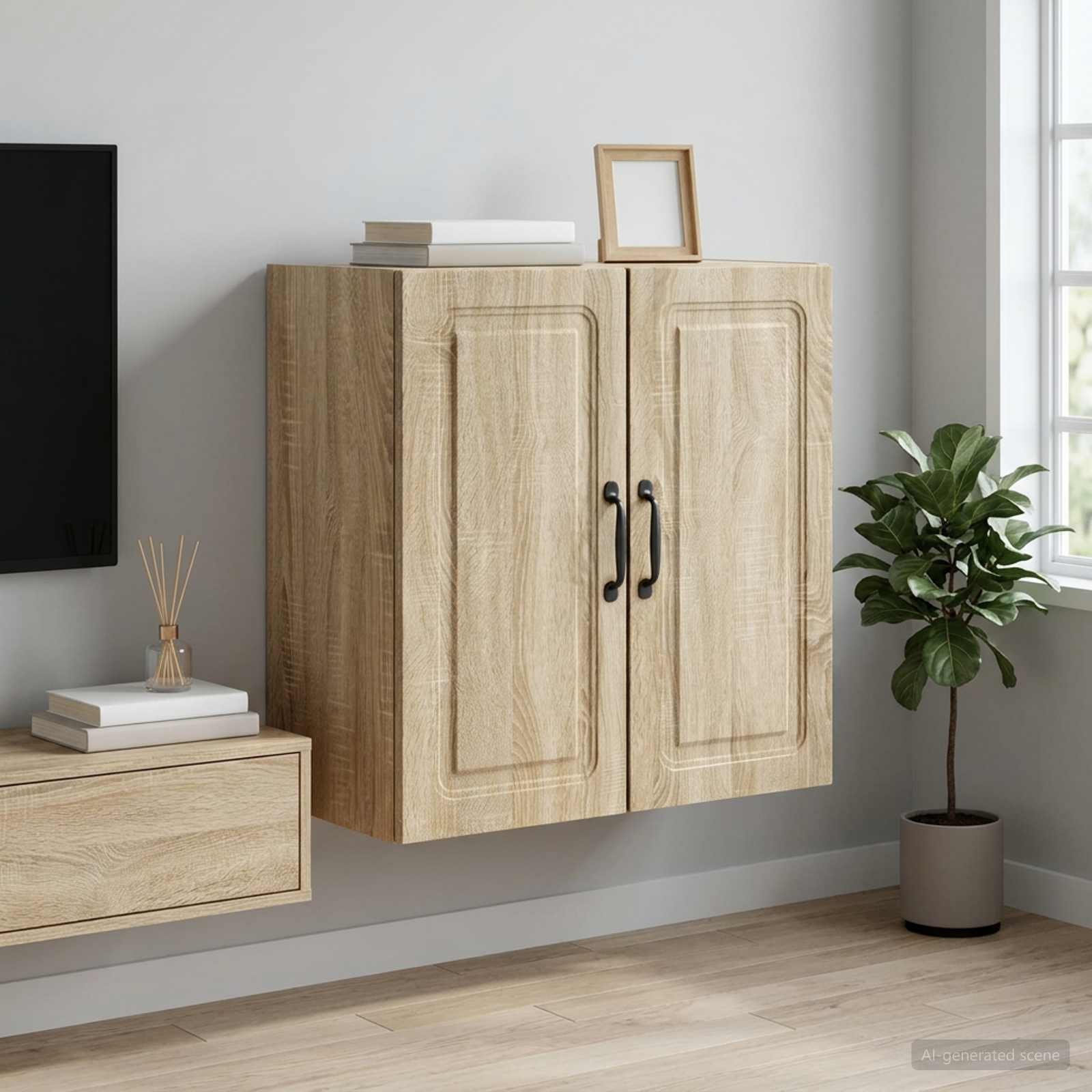Mobiletto a muro Rovere Sonoma 59 x 31 x 60 cm | homemem39