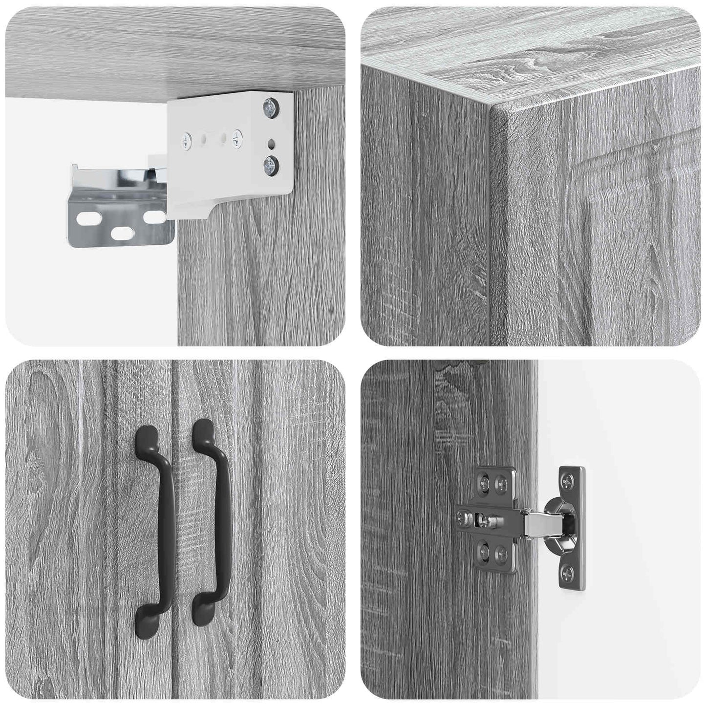 Mobiletto a muro Sonoma grigio 59 x 31 x 60 cm | homemem39