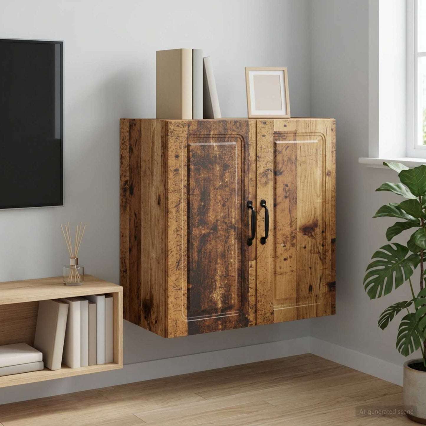 Mobiletto a muro Legno antico 59 x 31 x 60 cm | homemem39