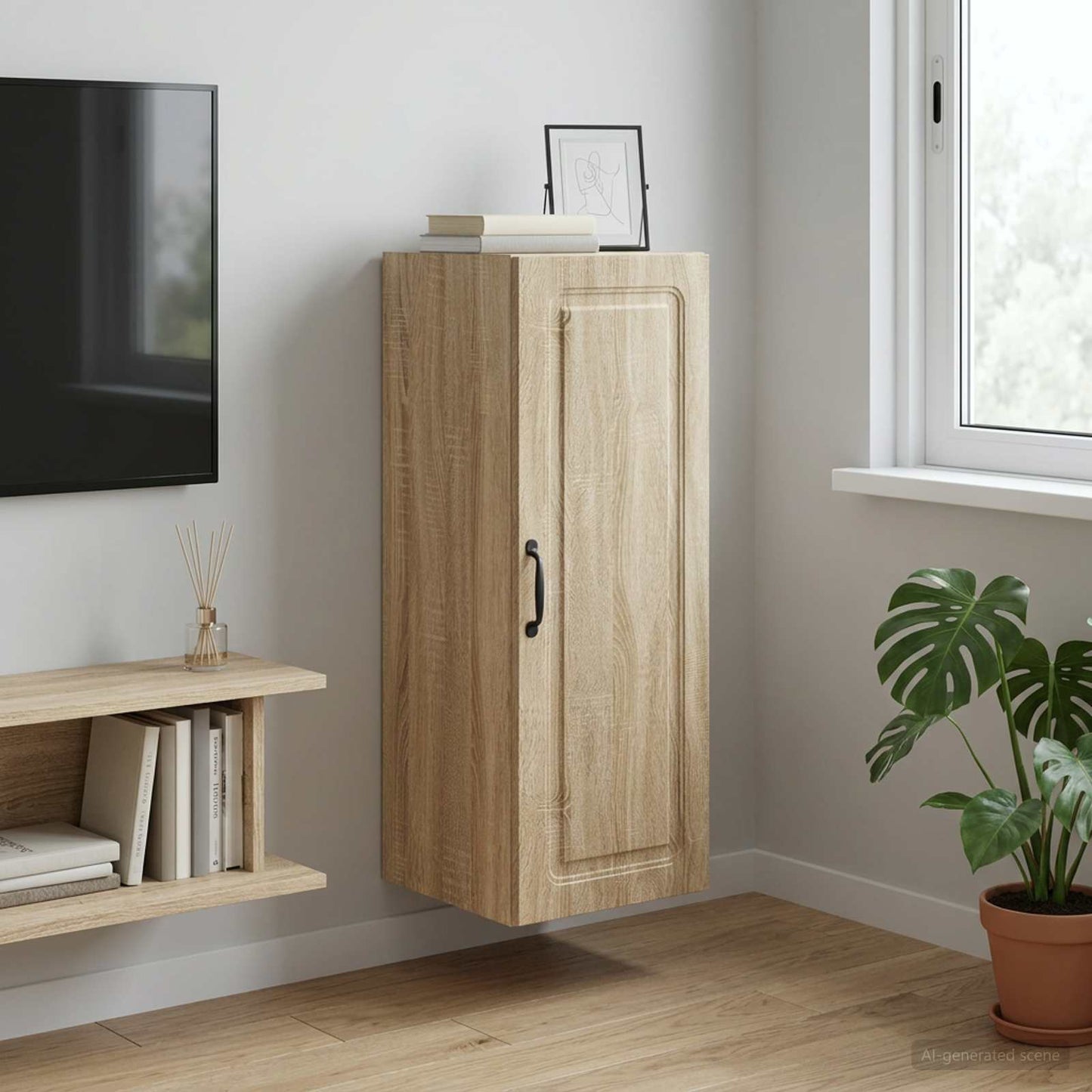 Mobiletto a muro Rovere Sonoma 33 x 34,5 x 90 cm | homemem39