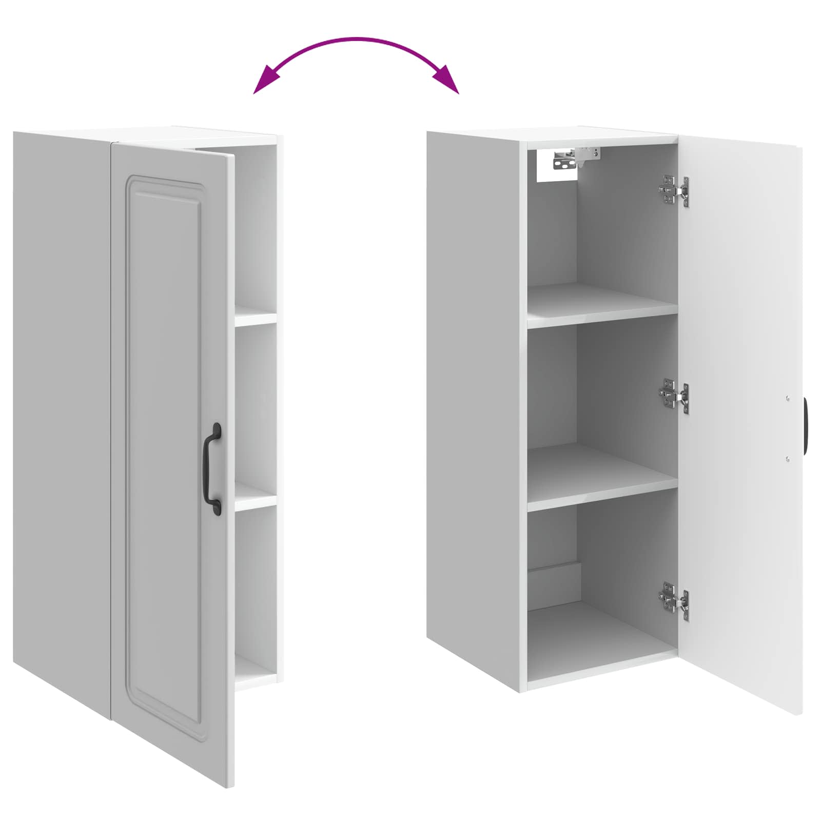 Mobiletto a muro Bianco Lucido 33 x 34,5 x 90 cm | homemem39