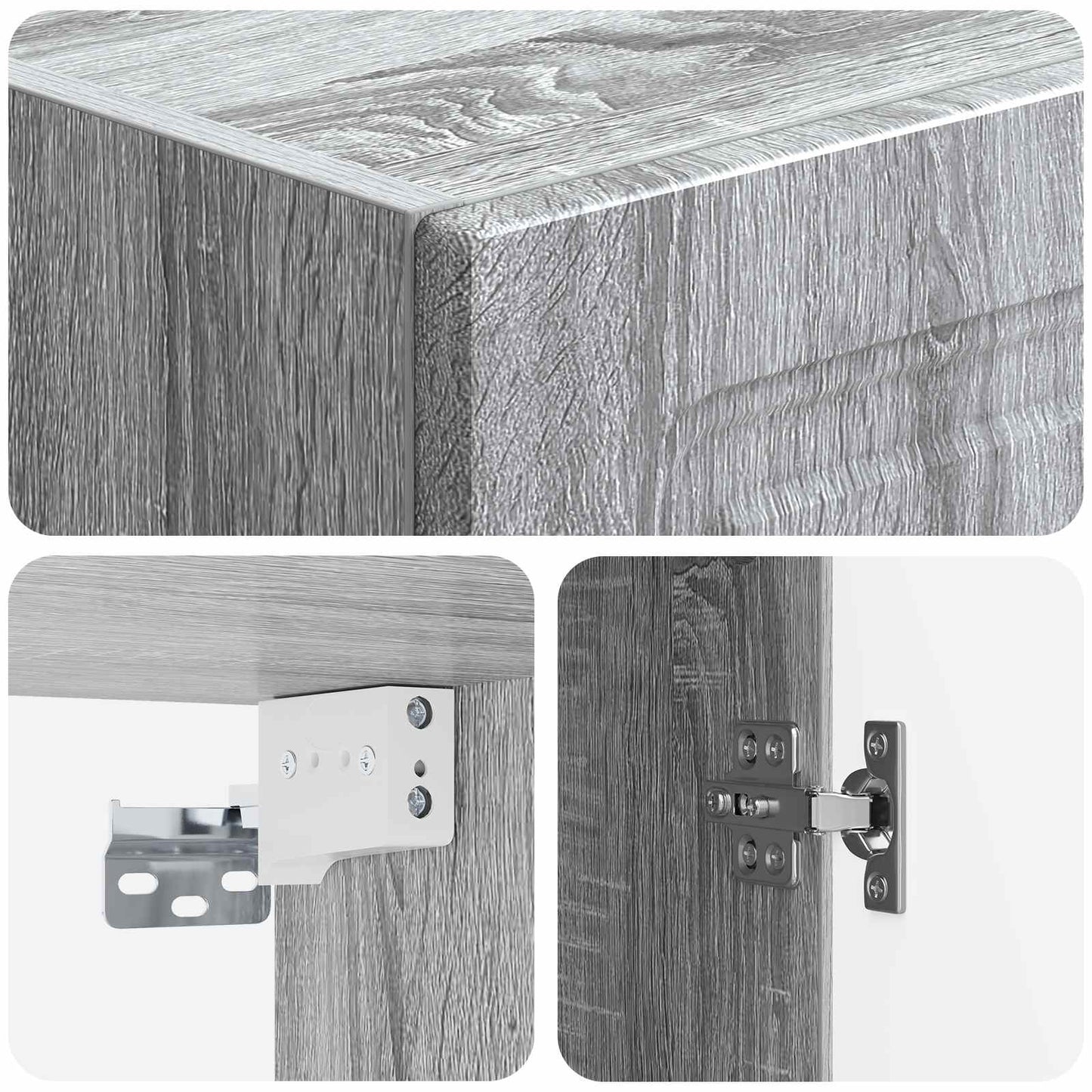 Mobiletto a muro Sonoma grigio 33 x 34,5 x 90 cm | homemem39
