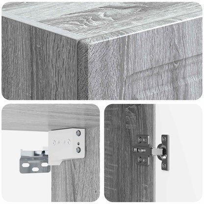Mobiletto a muro Sonoma grigio 33 x 34,5 x 90 cm | homemem39