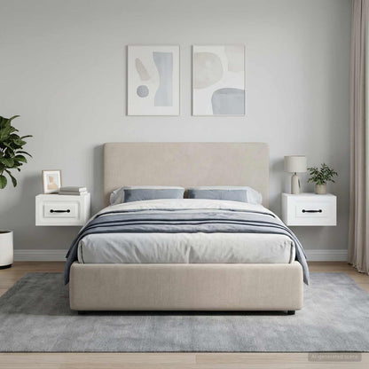 Mobiletto da notte a muro 2 pz Bianco 34,5 x 33 x 20 cm