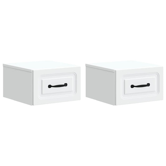 Mobiletto da notte a muro 2 pcs Bianco 34,5 x 33 x 20 cm | homemem39