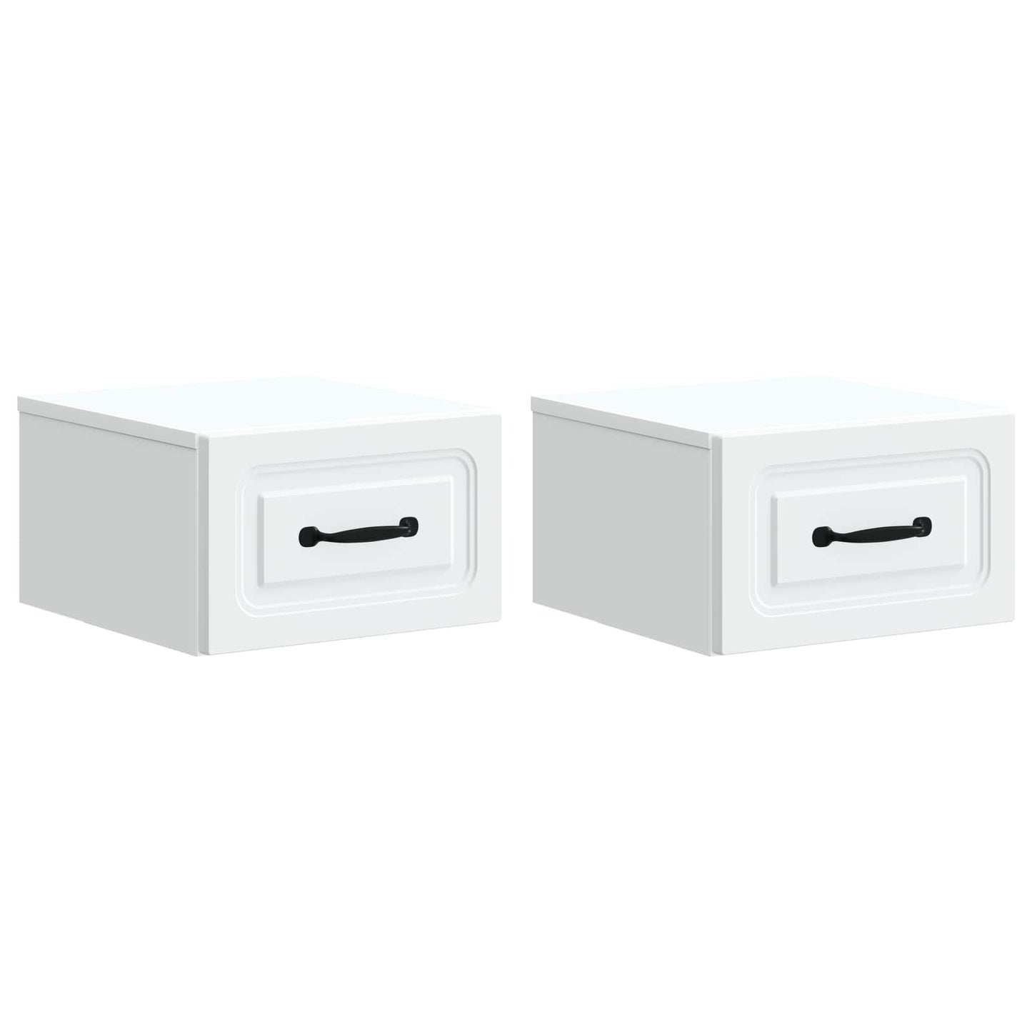 Mobiletto da notte a muro 2 pz Bianco 34,5 x 33 x 20 cm
