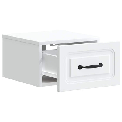 Mobiletto da notte a muro 2 pz Bianco 34,5 x 33 x 20 cm