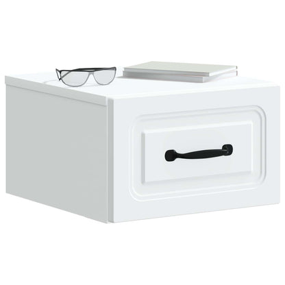 Mobiletto da notte a muro 2 pz Bianco 34,5 x 33 x 20 cm