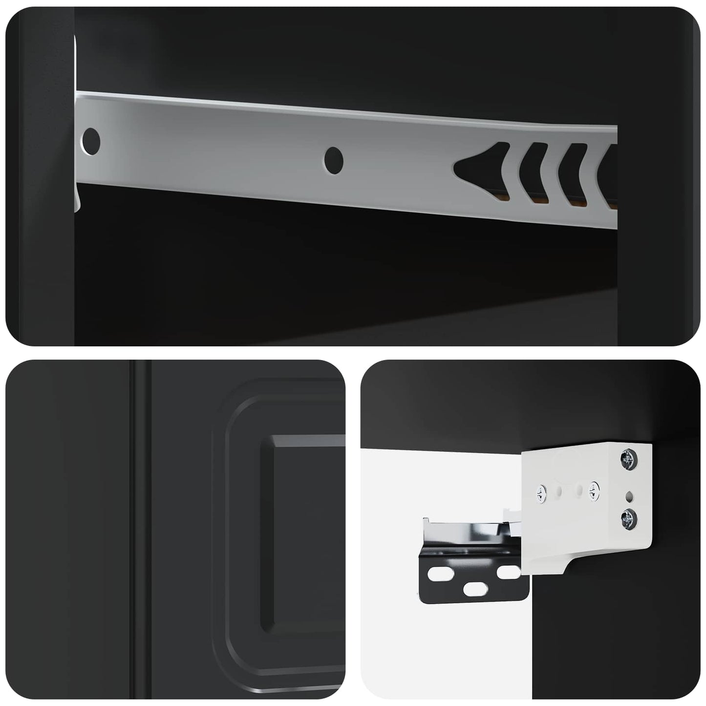 Mobiletto da notte a muro con cassetto Nero 34,5 x 33 x 20 cm | homemem39