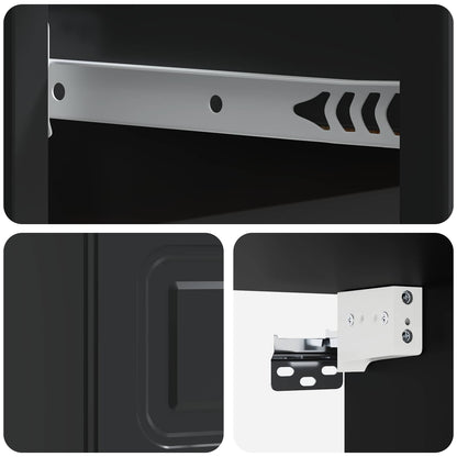 Mobiletto da notte a muro con cassetto Nero 34,5 x 33 x 20 cm | homemem39