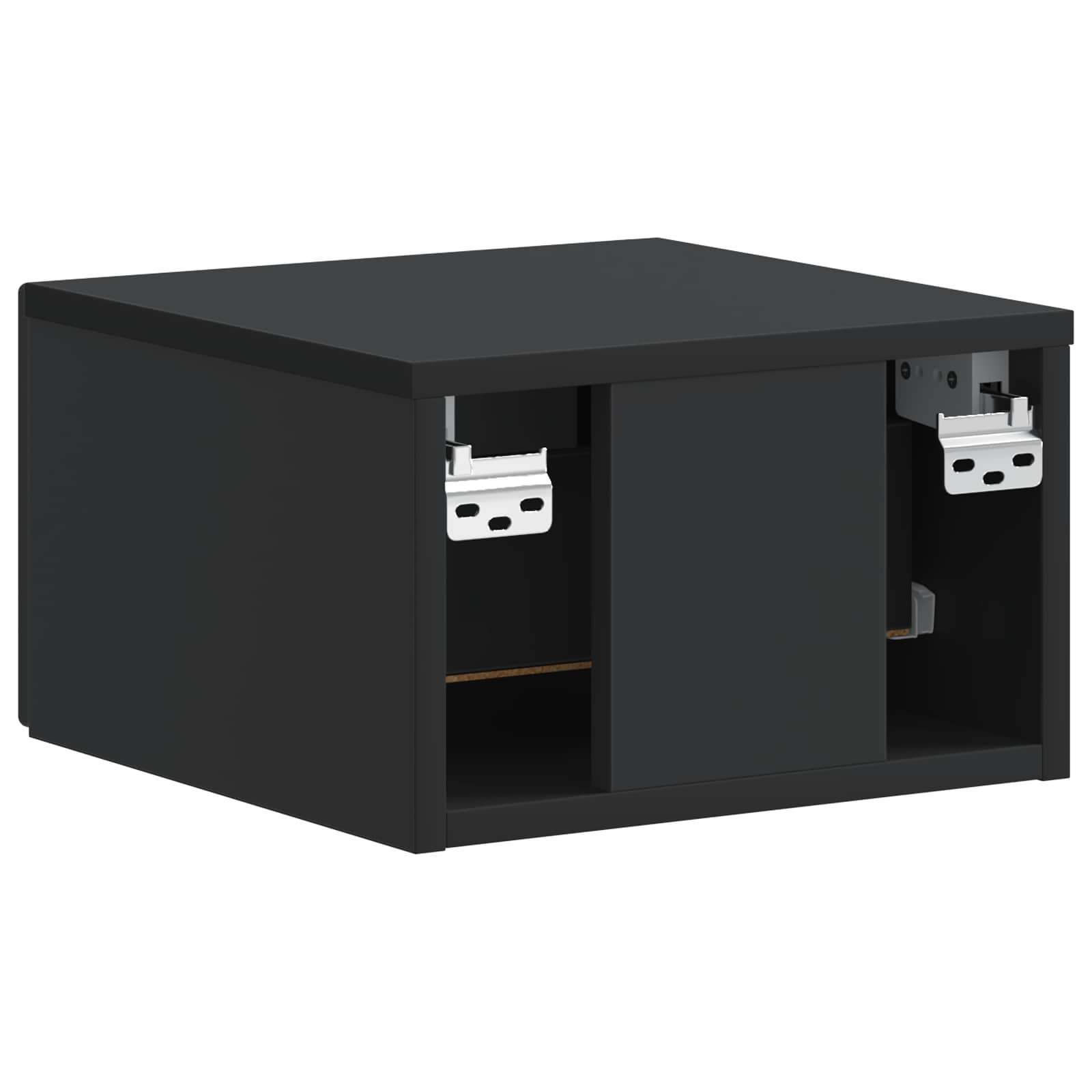 Mobiletto da notte a muro con cassetto Nero 34,5 x 33 x 20 cm | homemem39