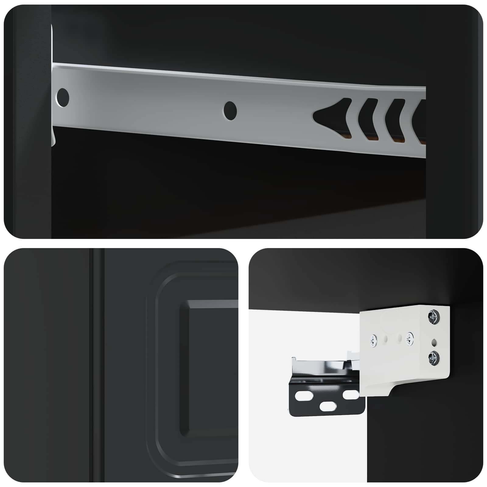 Mobiletto da notte a muro 2 pcs Nero 34,5 x 33 x 20 cm | homemem39