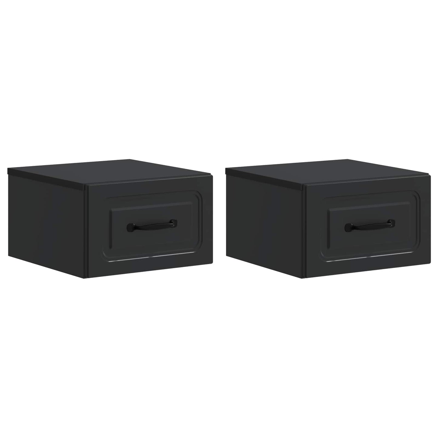 Mobiletto da notte a muro 2 pz Nero 34,5 x 33 x 20 cm