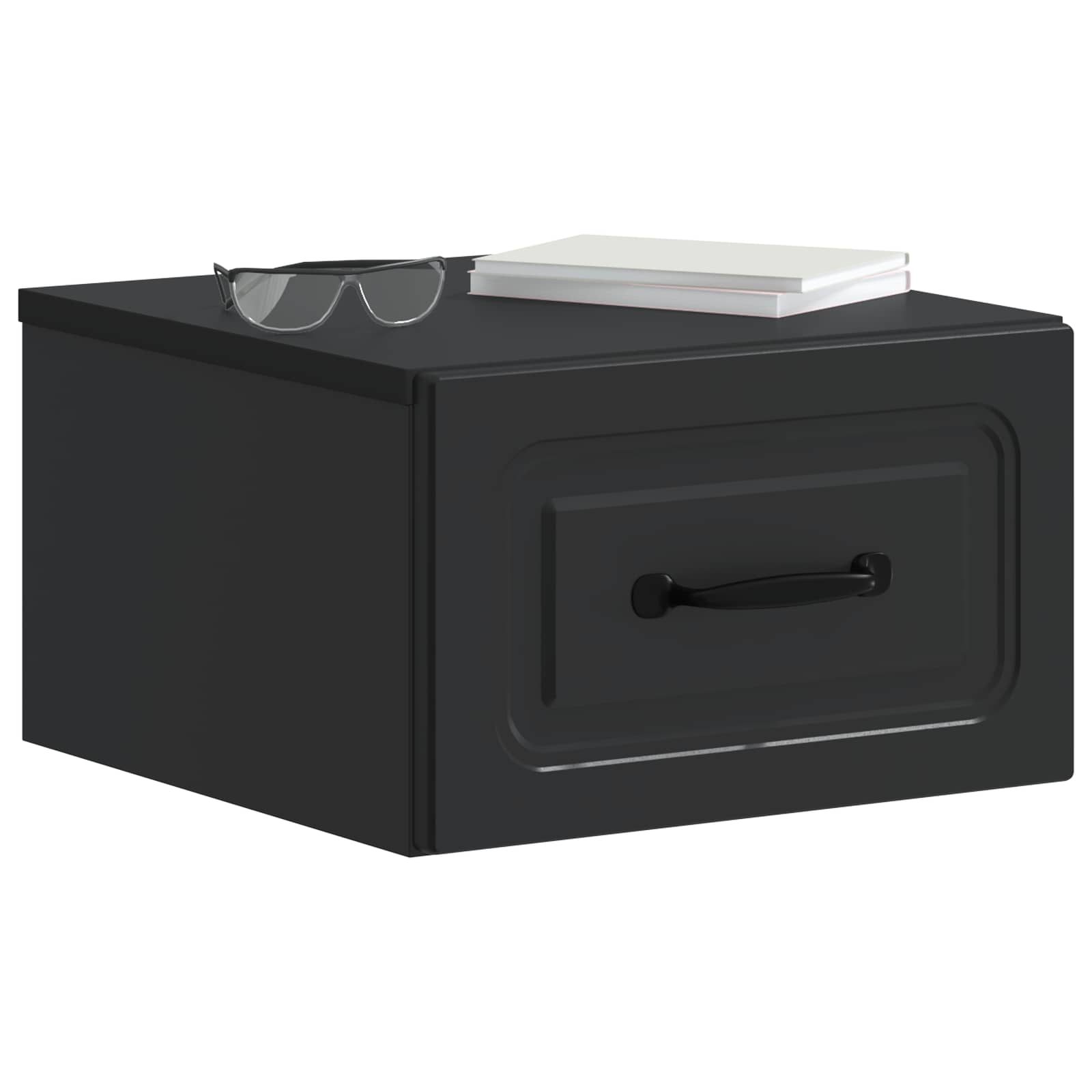 Mobiletto da notte a muro 2 pcs Nero 34,5 x 33 x 20 cm | homemem39