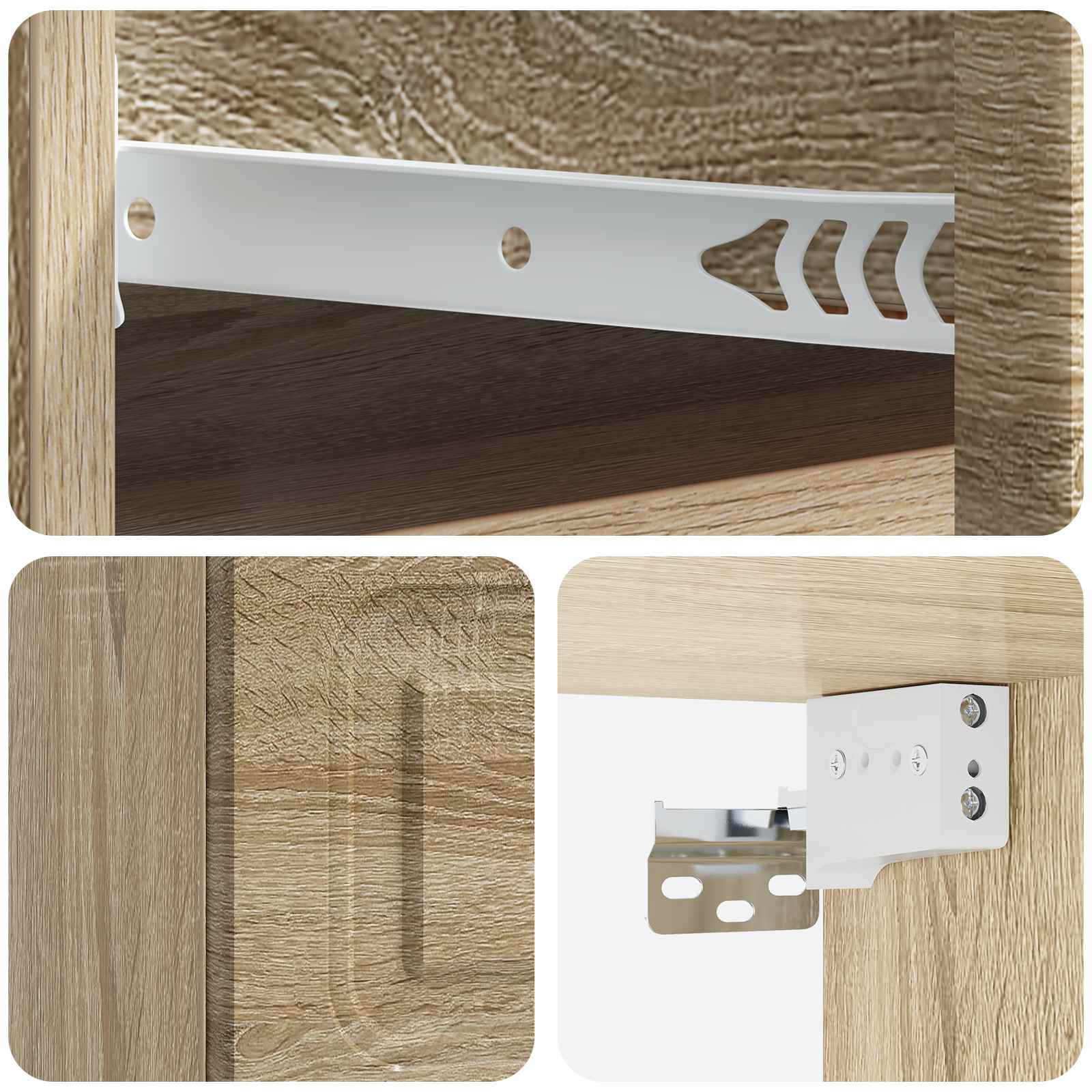 Mobiletto da notte a muro 2 pcs Rovere Sonoma 34,5 x 33 x 20 cm | homemem39