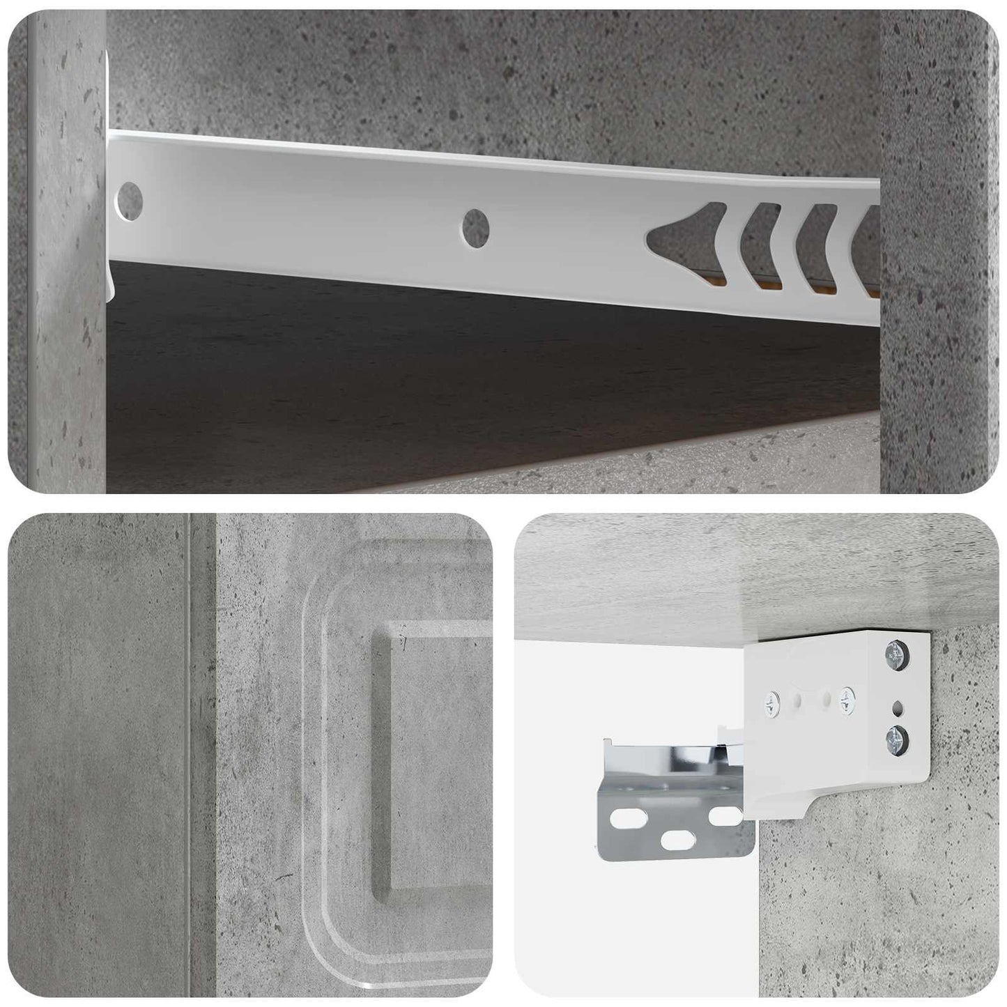 Mobiletto da notte a muro Grigio Cemento 34,5 x 33 x 20 cm | homemem39