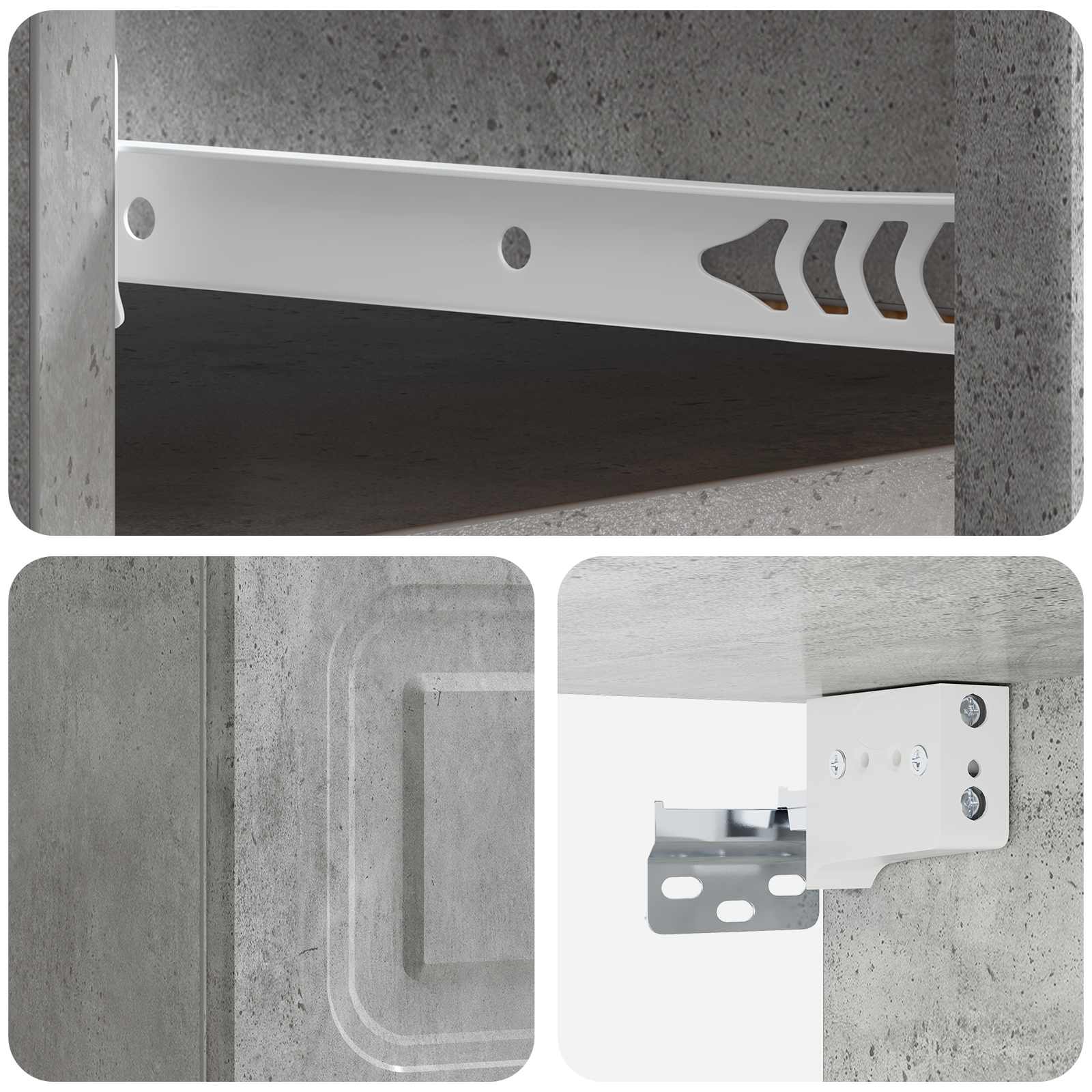 Mobiletto da notte a muro Grigio Cemento 34,5 x 33 x 20 cm | homemem39