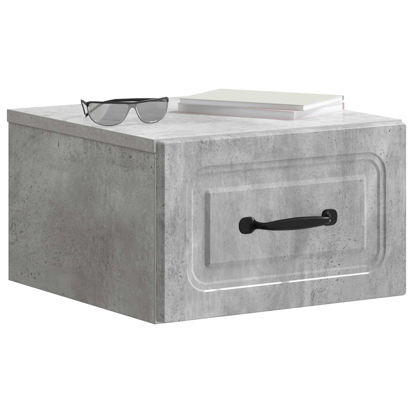Mobiletto da notte a muro Grigio Cemento 34,5 x 33 x 20 cm | homemem39