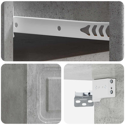 Mobiletto da notte a muro con cassetto 2 pcs Grigio Cemento | homemem39