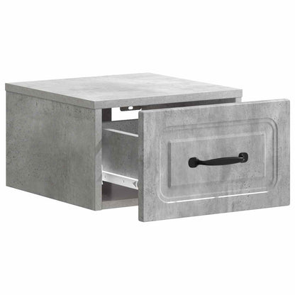 Mobiletto da notte a muro con cassetto 2 pcs Grigio Cemento | homemem39