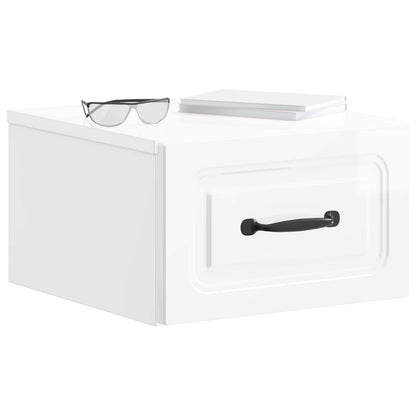 Mobiletto da notte a muro 2 pcs Bianco Lucido 34,5 x 33 x 20 cm | homemem39