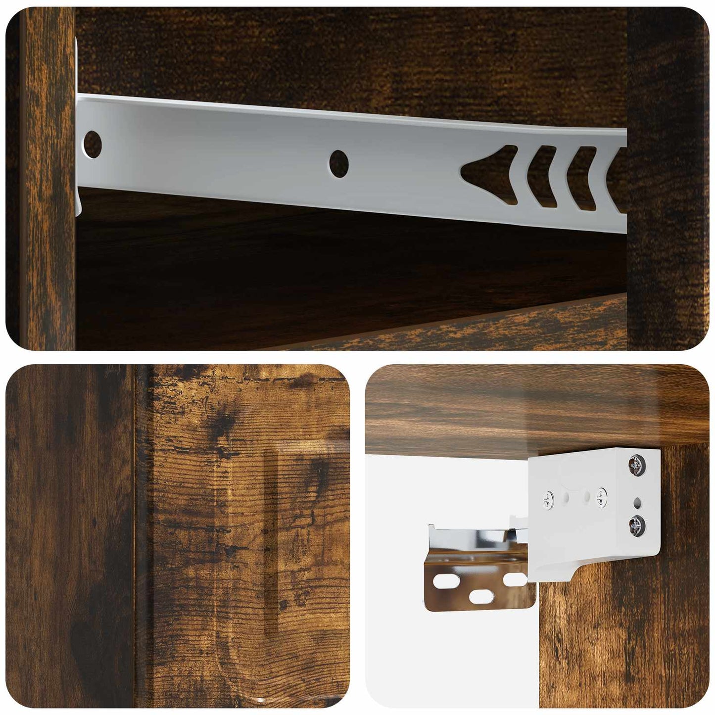 Mobiletto da notte a muro Rovere Fumo 34,5 x 33 x 20 cm | homemem39