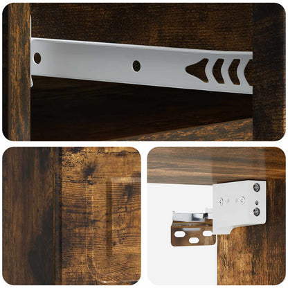 Mobiletto da notte a muro Rovere Fumo 34,5 x 33 x 20 cm | homemem39