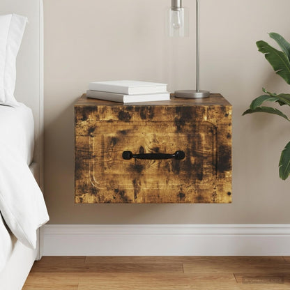 Mobiletto da notte a muro Rovere Fumo 34,5 x 33 x 20 cm