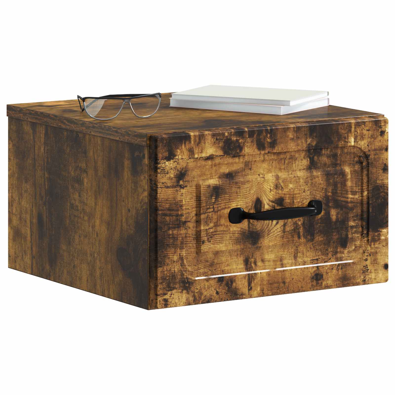 Mobiletto da notte a muro Rovere Fumo 34,5 x 33 x 20 cm | homemem39