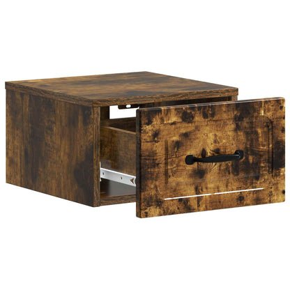Mobiletto da notte a muro 2 pcs Rovere Fumo 34,5 x 33 x 20 cm | homemem39