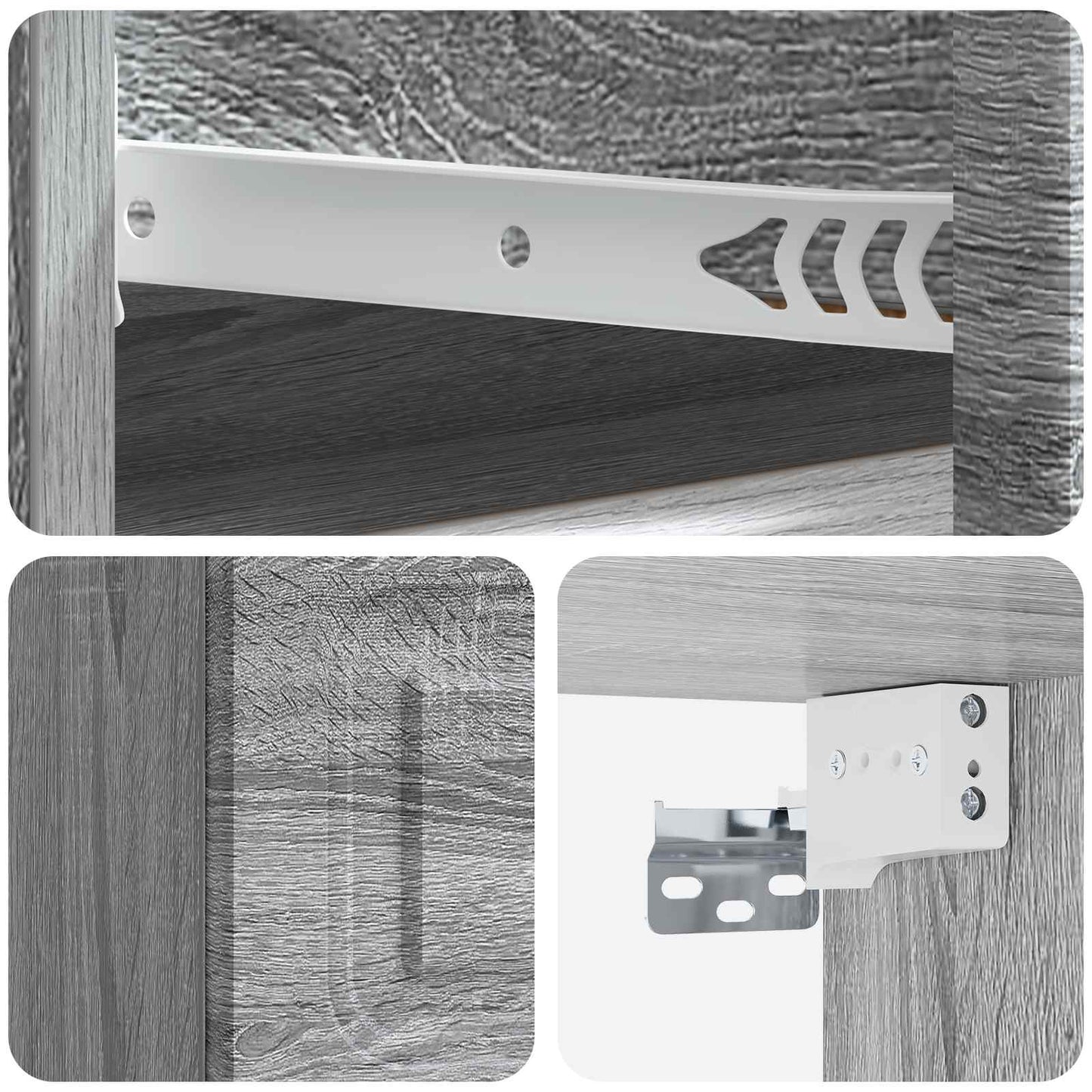 Mobiletto da notte a muro Grigio Sonoma 34,5 x 33 x 20 cm | homemem39