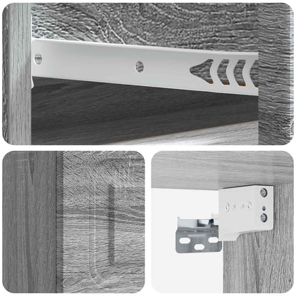 Mobiletto da notte a muro Grigio Sonoma 34,5 x 33 x 20 cm | homemem39
