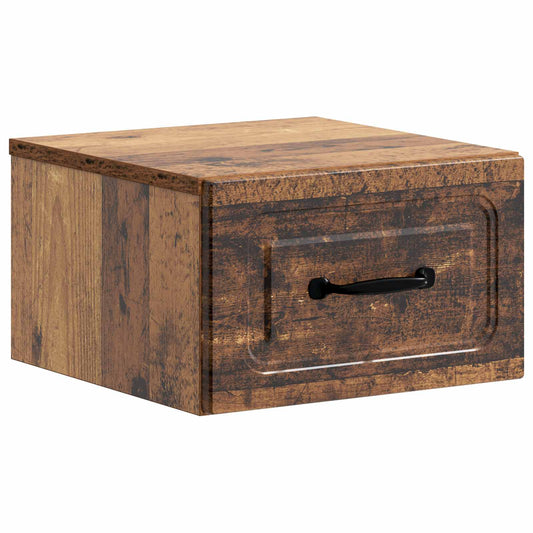 Mobiletto da notte a muro Legno antico 34,5 x 33 x 20 cm | homemem39