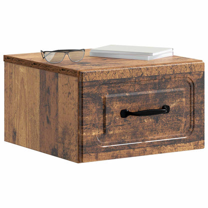 Mobiletto da notte a muro Legno antico 34,5 x 33 x 20 cm | homemem39