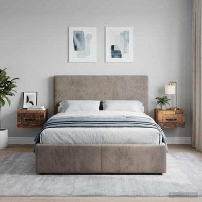 Mobiletto da notte a muro 2 pz Legno antico 34,5 x 33 x 20 cm
