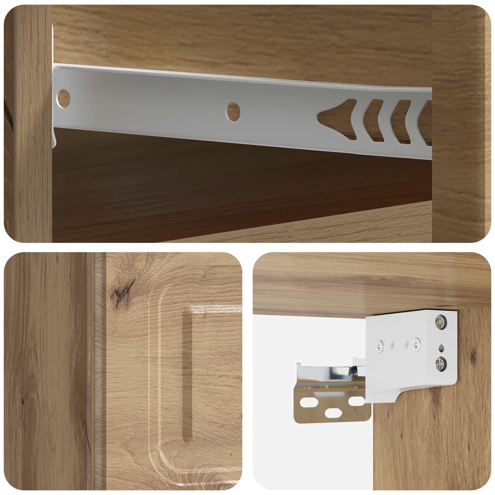 Mobiletto da notte a muro Rovere Artigianale 34,5 x 33 x 20 cm | homemem39