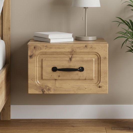 Mobiletto da notte a muro Rovere Artigianale 34,5 x 33 x 20 cm