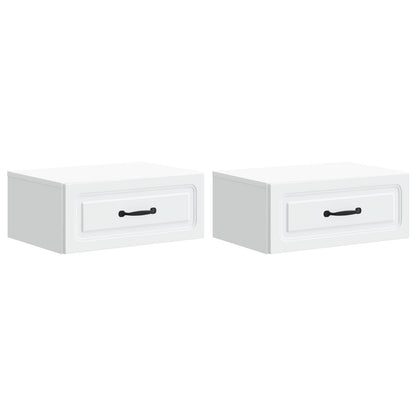 Mobiletto da notte a muro 2 pcs Bianco 49 x 34,5 x 20 cm | homemem39