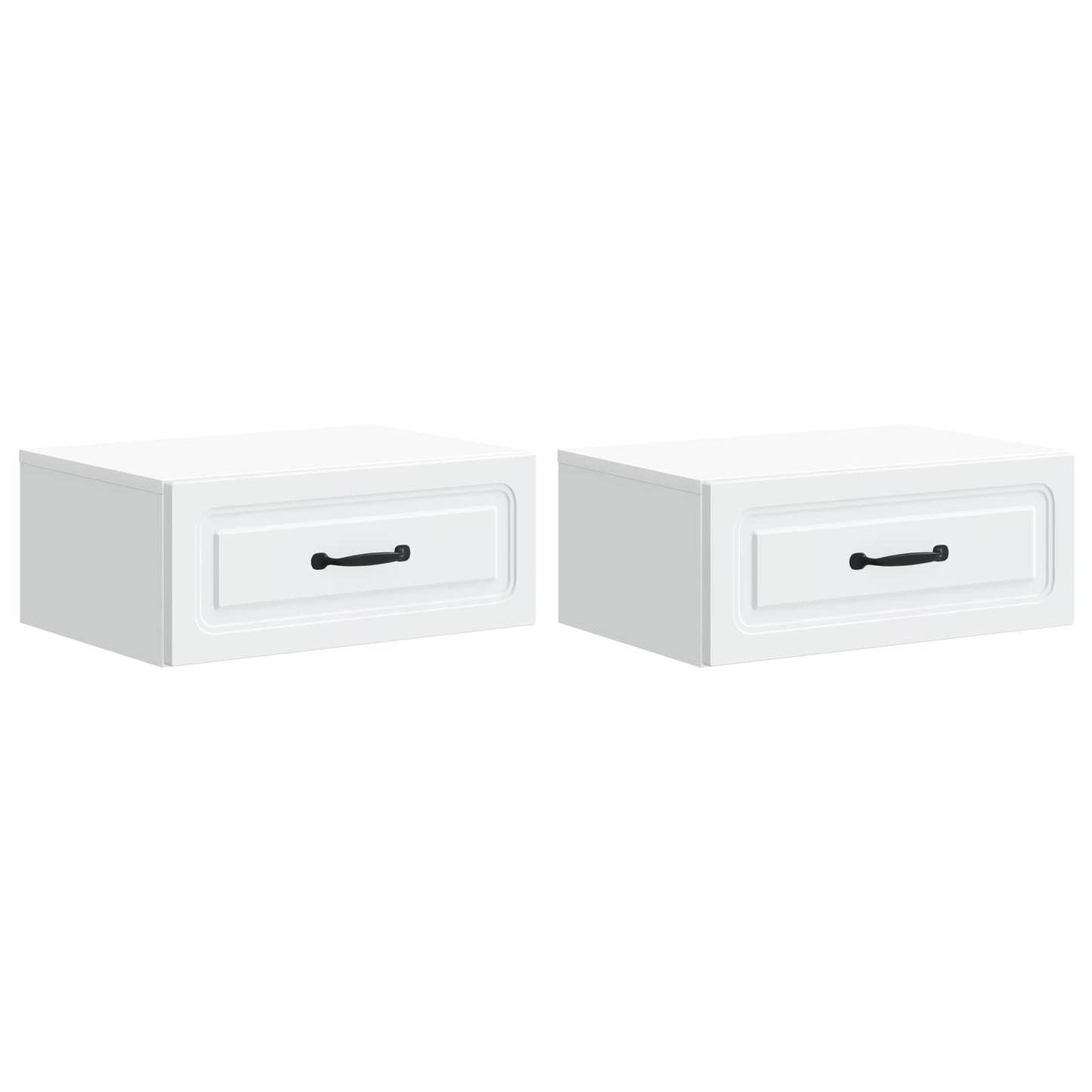 Mobiletto da notte a muro 2 pz Bianco 49 x 34,5 x 20 cm