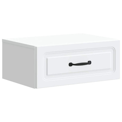 Mobiletto da notte a muro 2 pz Bianco 49 x 34,5 x 20 cm